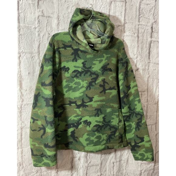 The North Face Fleece Camo Hoodie Sze Large Kangaroo Pocket - Picture 3 of 6
